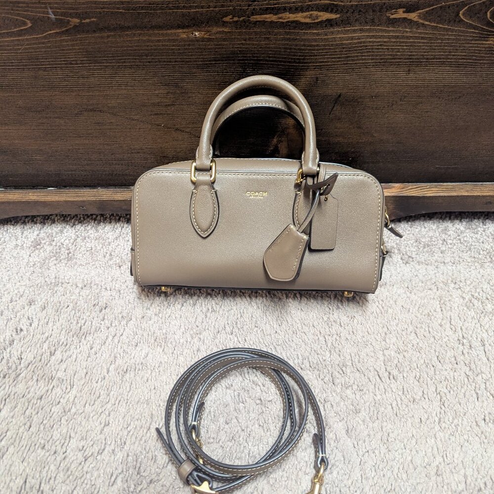 Coach Bowery Satchel 22 In Dark Stone